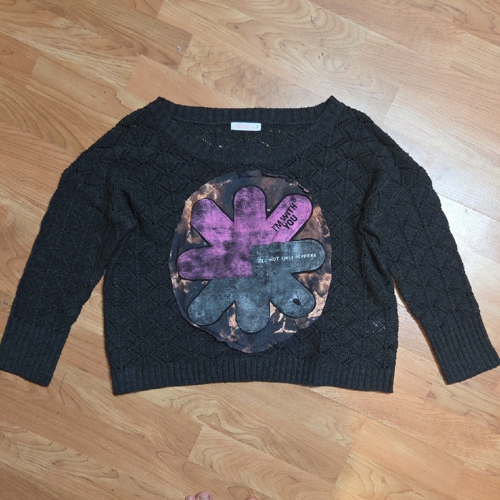 RED HOT CHILLI PEPPERS Upcycled CROPPED Sweater